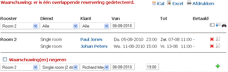 online agenda reserveringssysteem: boekingen