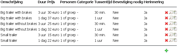 reserveringssysteem zaalverhuur en overige verhuur: boekingen