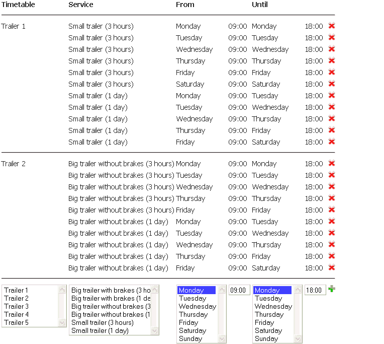 location de logiciels: réservations