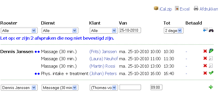 personeelsplanning: afspraken